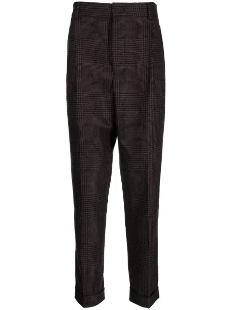 Bally check-pattern wool tapered trousers Brown M4BA189F43246240003