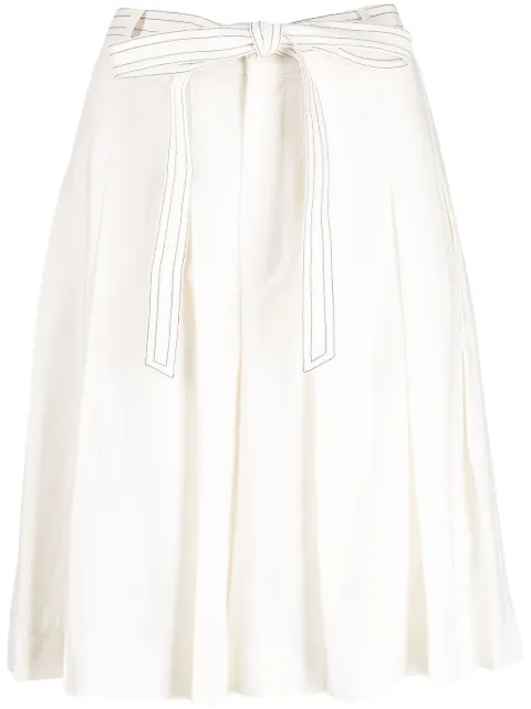 J Koo tied-waist bermuda shorts White J21SSTR603WT