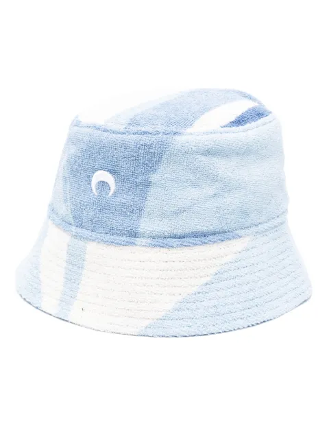 Marine Serre regenerated-towels bucket hat Blue UHG030UWOV0021MU00