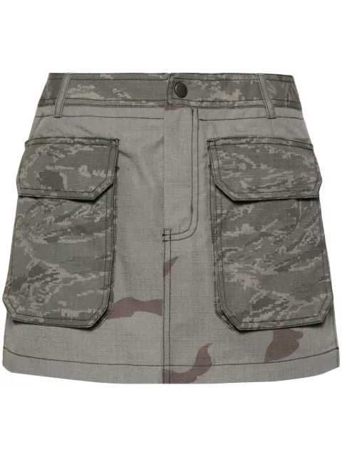 Marine Serre Regenerated camouflage miniskirt Grey WSK036DWOV0017GR90