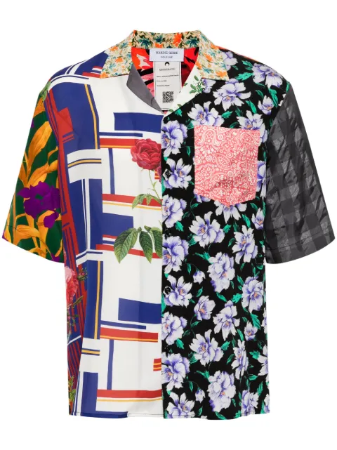 Marine Serre Regenerated Silk Scarves bowling shirt Grey MSI025UWOV0036