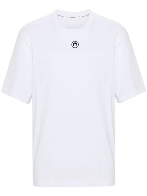 Marine Serre Moon logo jersey crewneck T-shirt White MTT077ACJER0009WH10