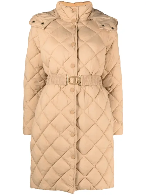 TWINSET diamond-quilted coat Brown 232TP2240