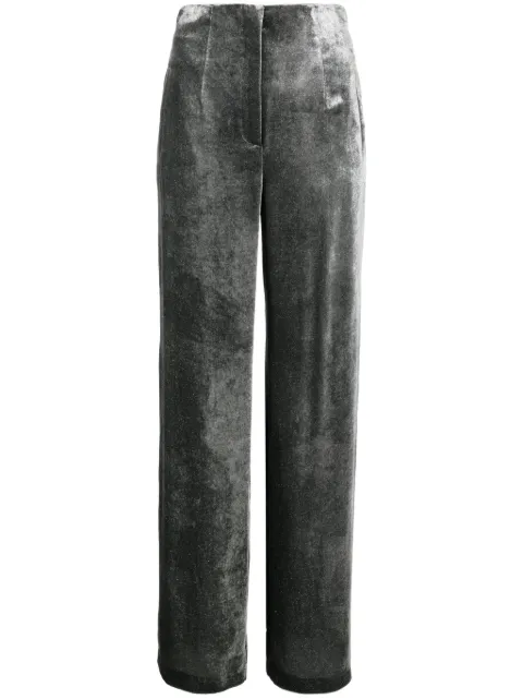 Alberta Ferretti high-waisted velvet trousers Grey AEF232M03115149
