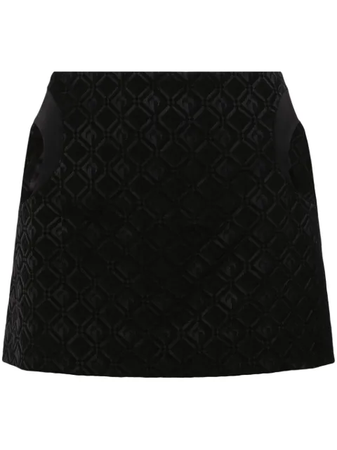 Marine Serre Moon Diamant-jacquard miniskirt Black WSK033CWOV0024BK99