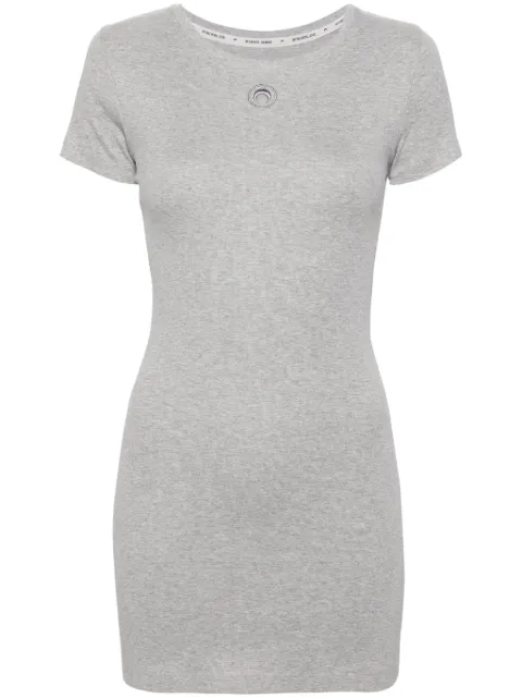 Marine Serre organic-cotton rib T-shirt dress Grey WDR248ACJER0008