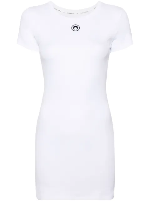 Marine Serre organic-cotton T-shirt dress White WDR248ACJER0008