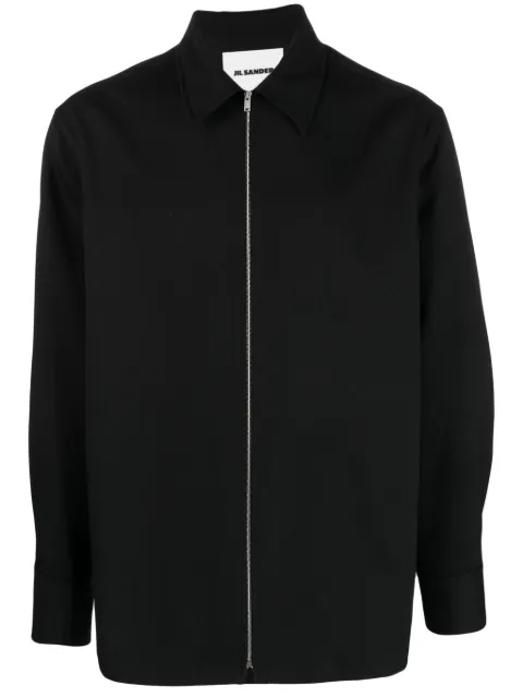 Jil Sander classic-collar shirt jacket Black J22DL0178J70001