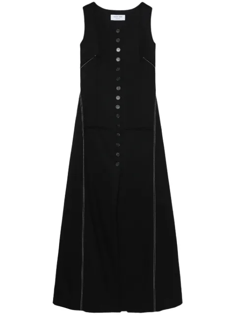 Marine Serre button-down flared midi dress Black WDR031RWOV0001