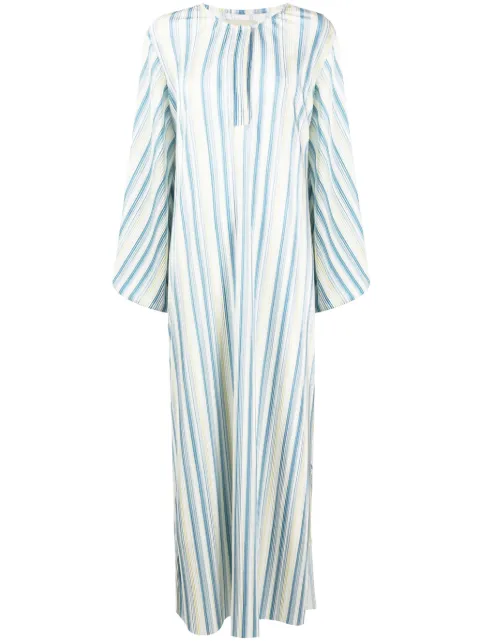 Bambah striped plissé kaftan dress Blue BMRM2432