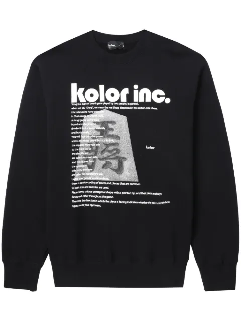 Kolor logo-print cotton sweatshirt Black 23WCMT12206