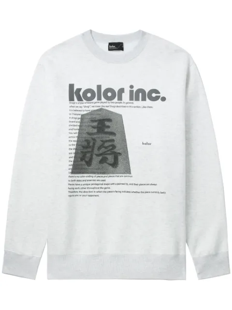 Kolor graphic-print cotton sweatshirt White 23WCMT12206
