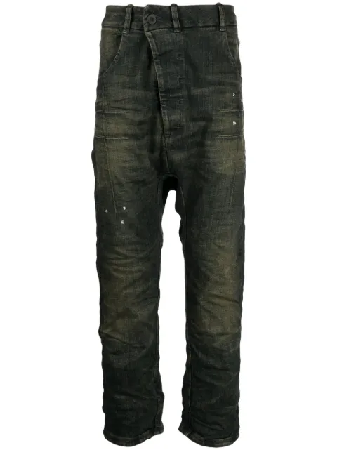 Boris Bidjan Saberi asymmetric drop-crotch jeans Blue P151BFFKU100002
