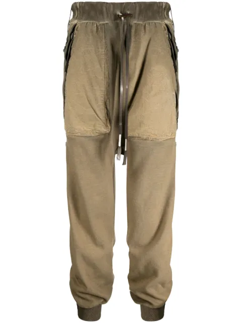 Boris Bidjan Saberi faded drop-crotch cotton track pants Green P181F092FADED