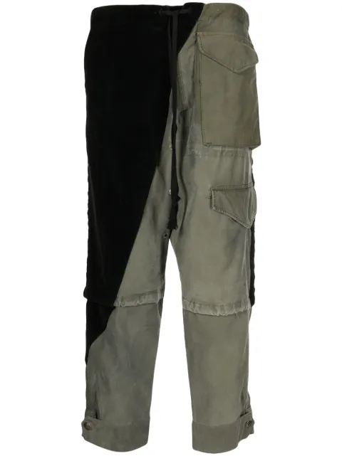 Greg Lauren Army Jacket Tux panelled trousers Black GM230