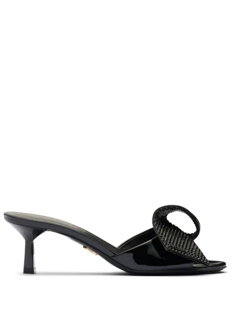 Prada bow-detail patent-leather sandals Black 1XX691F0553LOC