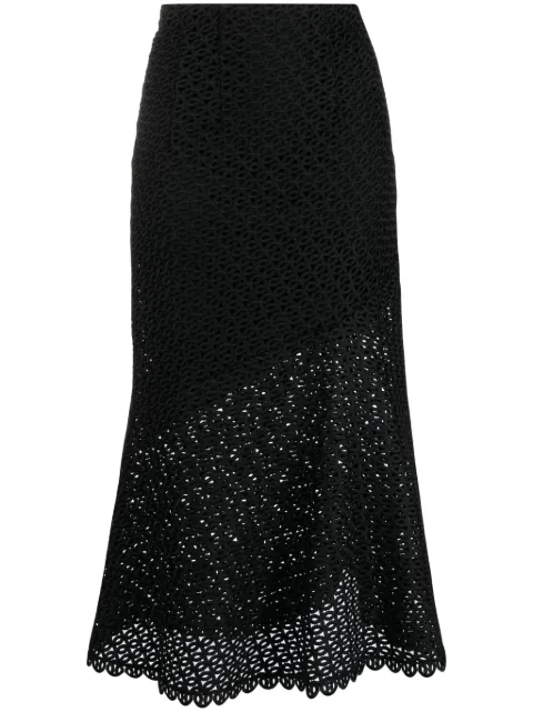 Dorothee Schumacher Graphic Performance macramé midi skirt Black 342105