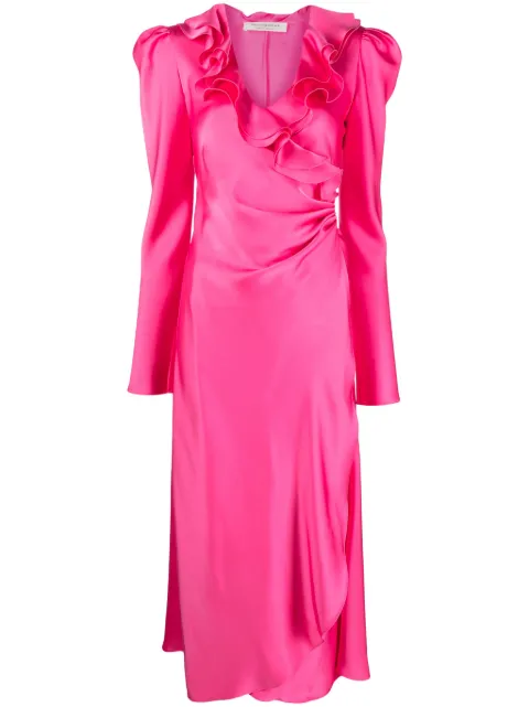 Philosophy Di Lorenzo Serafini ruffle-detail wrap midi dress Pink A04515722