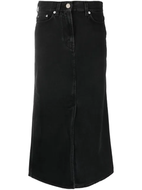 LouLou de Saison organic-cotton midi skirt Grey RONA