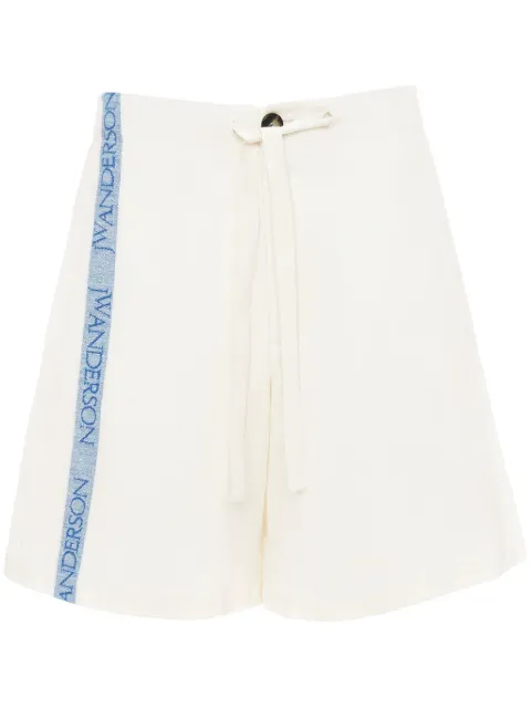 JW Anderson logo-tape wide-leg shorts White SR0093PG1483002