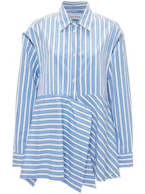 JW Anderson striped draped cotton shirt Blue SH0279PG1466856