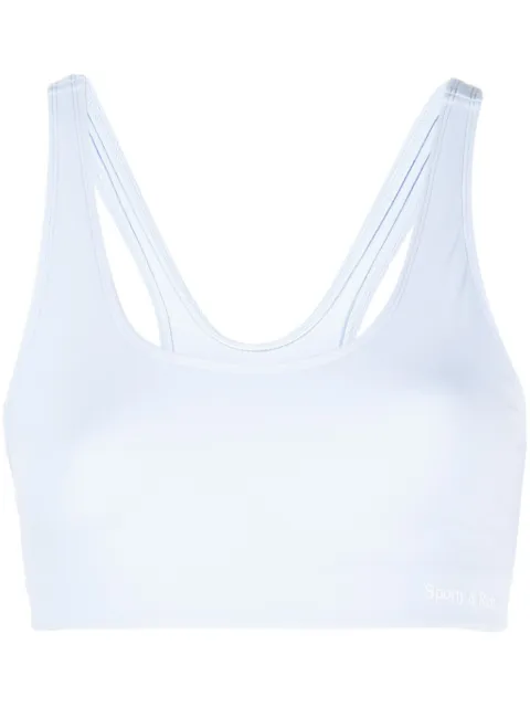 Sporty & Rich scoop-neck sleeveless sports bra Blue BR931HY