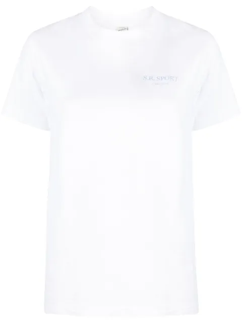Sporty & Rich logo-print cotton T-shirt White TS931WH