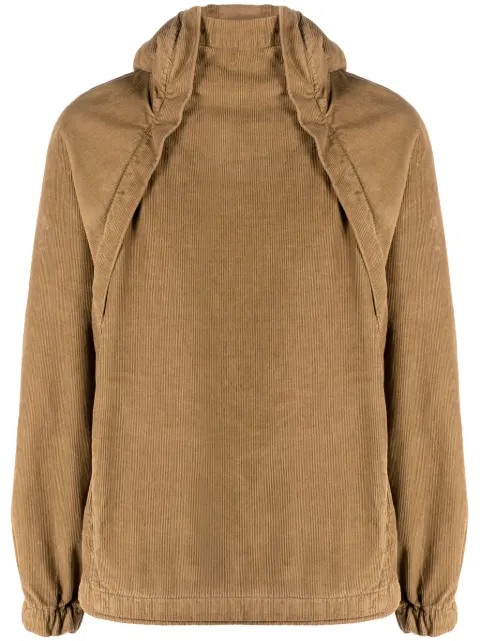 RANRA side-zip corduroy hoodie Brown AMFW23JA09288257