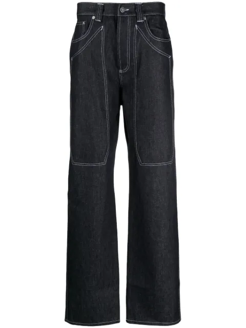Winnie NY contrast-stitching straight-leg jeans Blue WIFW23PA03320372