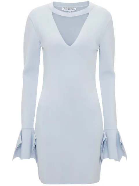 JW Anderson ruffle-detail cut-out minidress Blue KW1113YN0219800