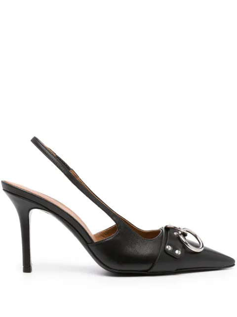 R13 95mm slingback leather pumps Black R13S039S001A