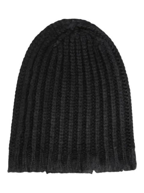 Avant Toi distressed knitted beanie Black A1024CLNVDH
