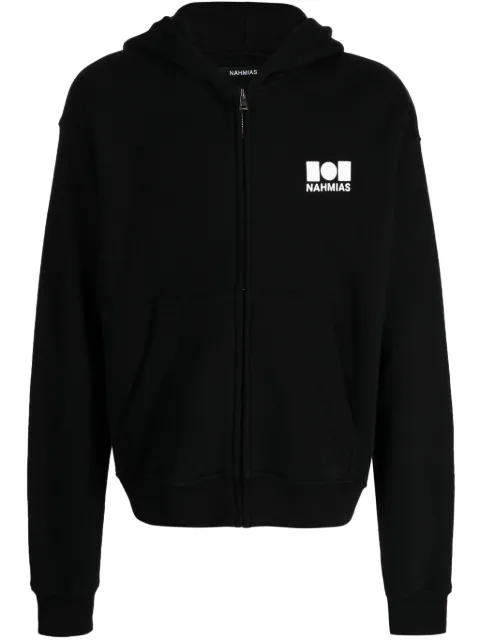 Nahmias logo-print cotton hoodie Black AW23JSY2H2G31001