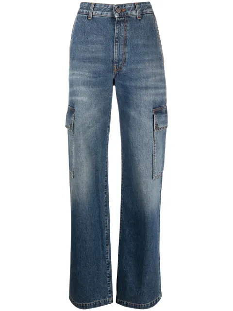Stella McCartney cargo-pockets straight-leg jeans Blue 6D02233SPH46