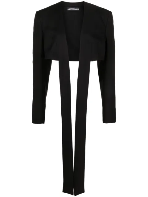 ANDREĀDAMO open-front cropped jacket Black ADPF23JA01340473
