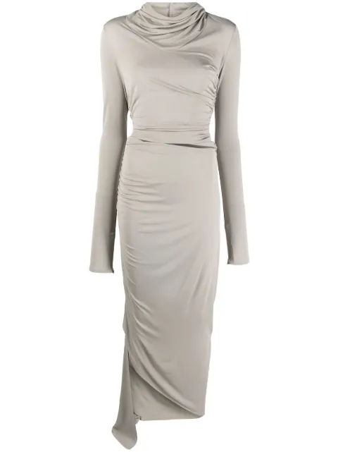 ANDREĀDAMO asymmetric draped midi dress Grey ADPF23DR01315775