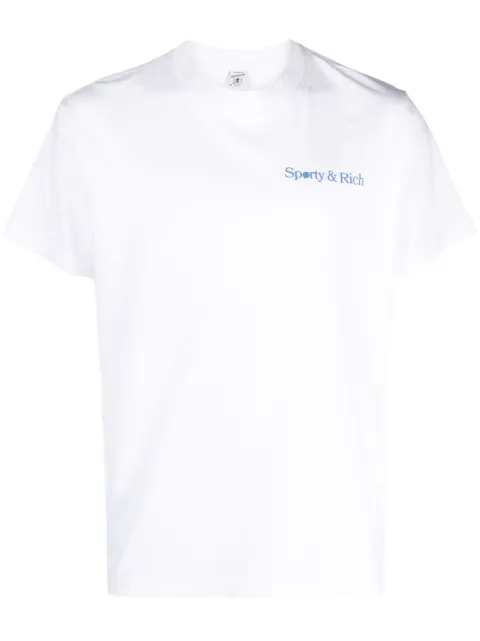 Sporty & Rich logo-print cotton T-shirt White TS871WHCWSB
