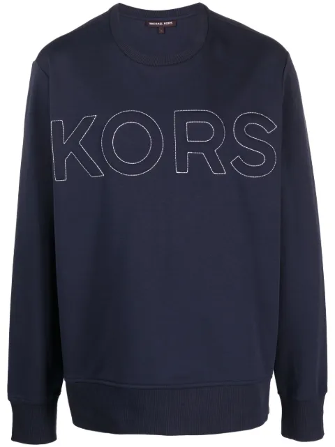 Michael Kors logo-embossed crew-neck sweatshirt Blue CF351LP5MF
