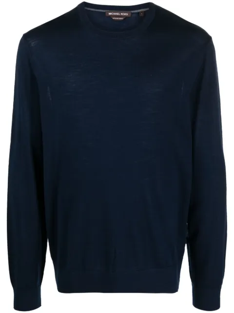 Michael Kors crew-neck merino-wool jumper Blue CR1601Y7AP