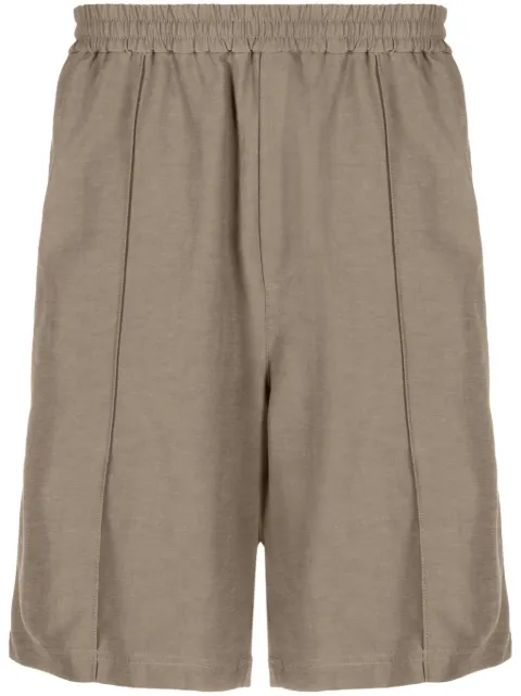 Helmut Lang pintucked elasticated bermuda shorts Green N04HM205