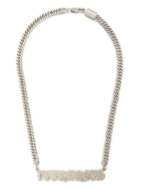 VETEMENTS Gothic logo-plaque necklace Silver UE54NE120S