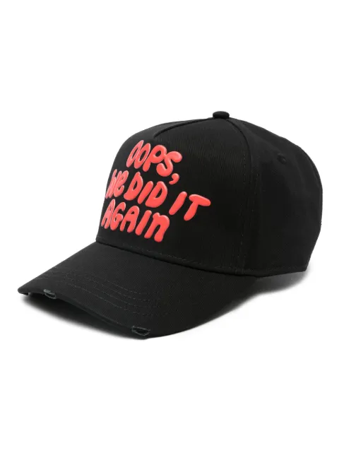 DSQUARED2 appliqué-detail cotton baseball cap Black BCM073405C00001