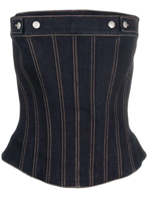 Alexander McQueen denim bustier top Blue 763179QMACK