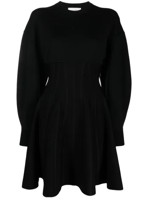 Alexander McQueen wool-blend flared minidress Black 768805Q1A7H
