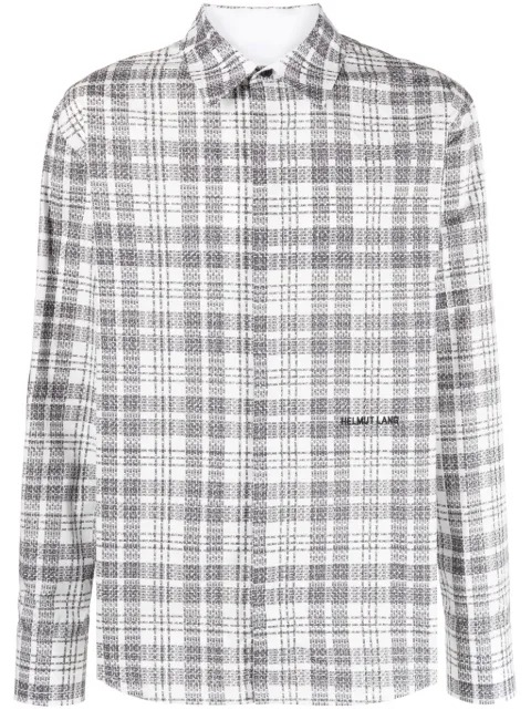 Helmut Lang logo-print cotton shirt White N06HM515