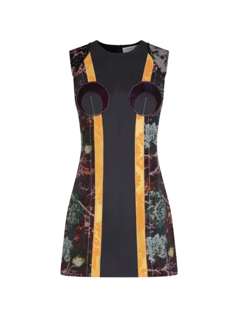 Marine Serre tapestry-panel Moon mini dress Black WDR059MU00