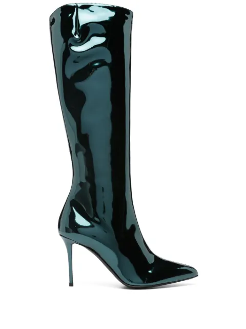 Giuseppe Zanotti 95mm pointed-toe leather boots Green I380011006