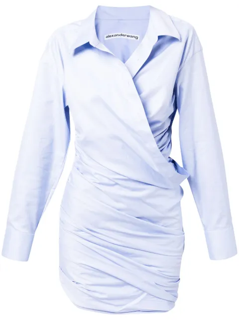 Alexander Wang asymmetric cotton shirtdress Blue 1WC3236598