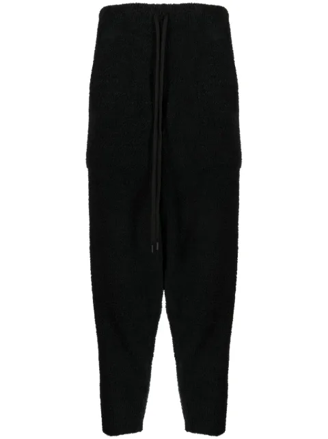 Mastermind World logo-print fleece-texture track pants Black MW23S11PA050