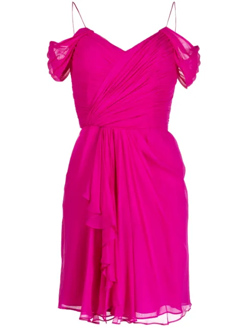 Costarellos Sandrelli silk georgette minidress Pink PR2361